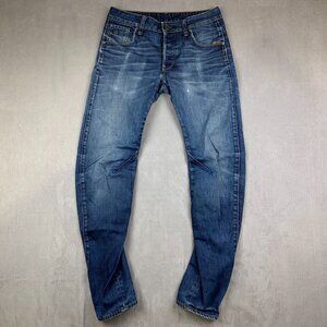 G Star Raw Mens Pants 29 Blue Denim Jeans Arc 3D Slim Distressed Rigid 29x30